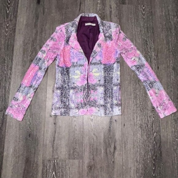 Chloe K Jackets & Blazers - CHLOE K. MULTI-COLOR SEQUIN LONG SLEEVE BLAZER JACKET LINED SIZE MEDIUM FLASHY